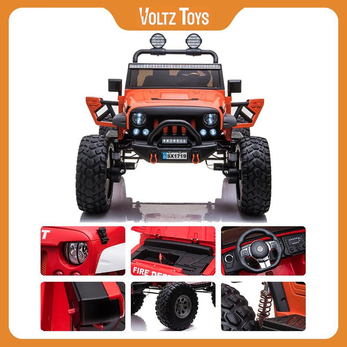 Voltz Toys Camion tout terrain pour enfant à double sièges Jeep surélevée 12V