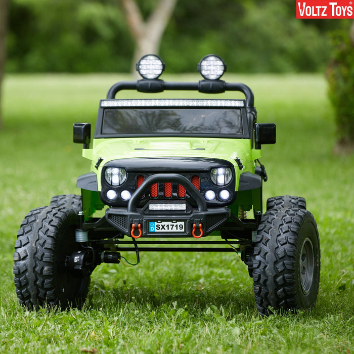 Voltz Toys Camion tout terrain pour enfant à double sièges Jeep surélevée 12V