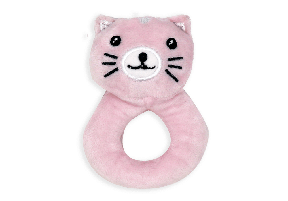 Jesse & Lulu Baby Nunu Animal Plush With Ring Rattle 2 Piece Set