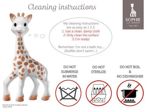 How to Clean Sophie la Giraffe Goldtex
