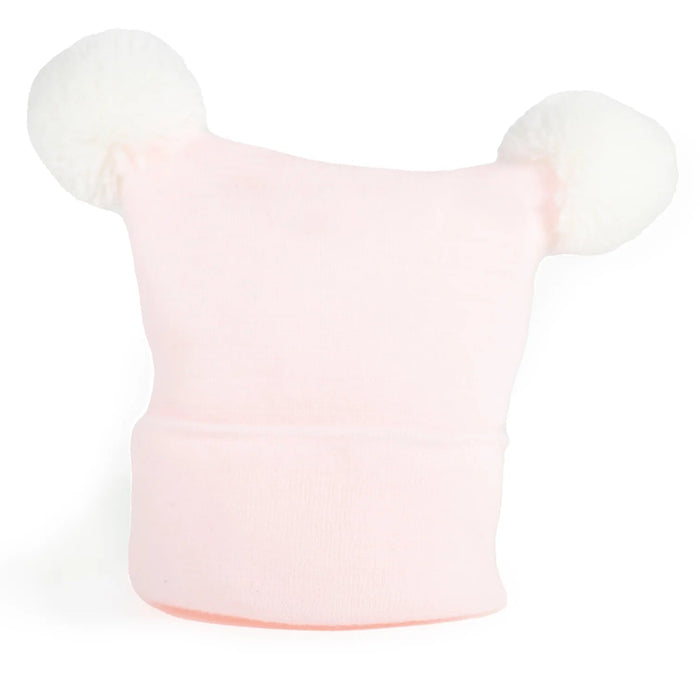 Bonnet pour nouveau-né de Kidcentral Essentials à double-pompon