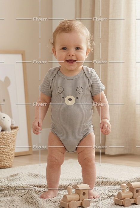 Haddad Kids Bodysuit LS Rib 2PK Size - (3M to 6M)