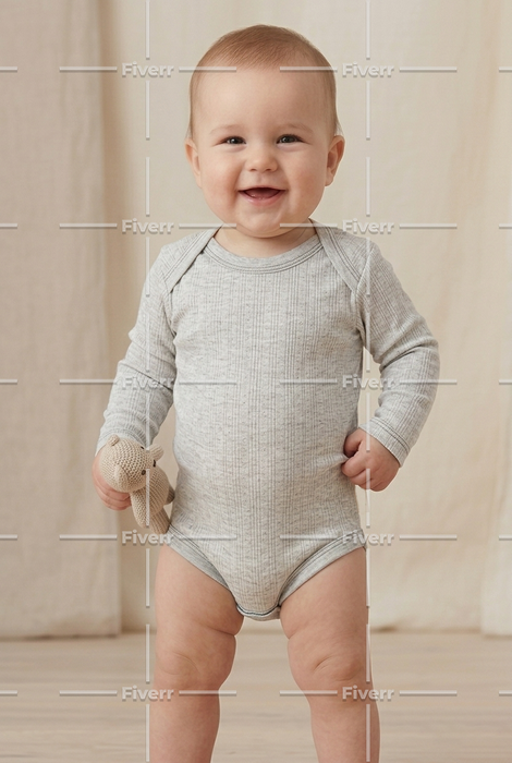 Haddad Kids Bodysuit 4X2 LS Rib 2PK Size - (NB to 9M)