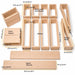 Solid wooden construction blocks - Dimensions or each type of block