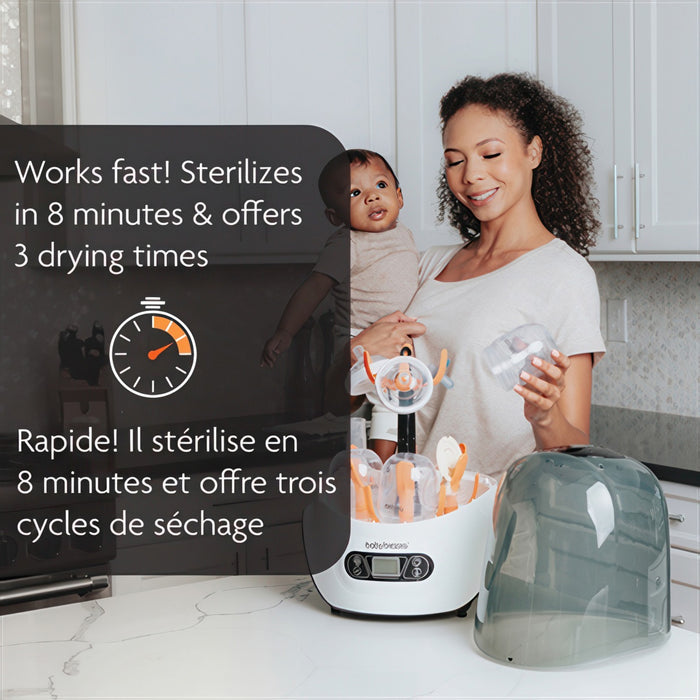 Stérilisateur et sécheur de biberons et accessoires One-Step de Baby Brezza