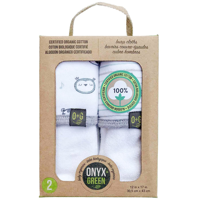 Couvre-épaules pour bébé en coton biologique Onyx & Green - Lot de 2