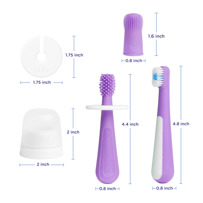 Ensemble de brosses à dents pour bébé et tout-petits 3 étapes UBBI