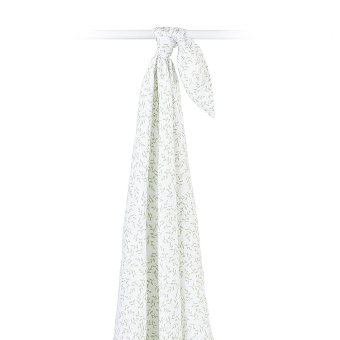 Lulujo Cotton Muslin Swaddle Blanket - Greenery