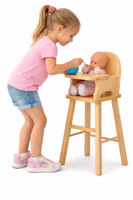 Contemporary Doll Highchair – Solid Maple, Made in Canada