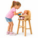 Solid maple wood doll high chair - little girl pretending to feed doll