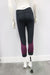 Flex Legging Raisin-Black shown on a mannequin, featuring black and purple color block design.