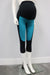 Flex Legging teal and black maternity leggings displayed on a mannequin against a plain wall.
