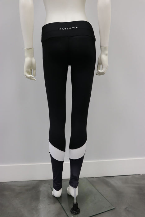 Matletik Zen Legging Black-White shown from the back on a mannequin against a plain background