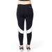 Matletik black and white maternity leggings shown from the back on a standing person.
