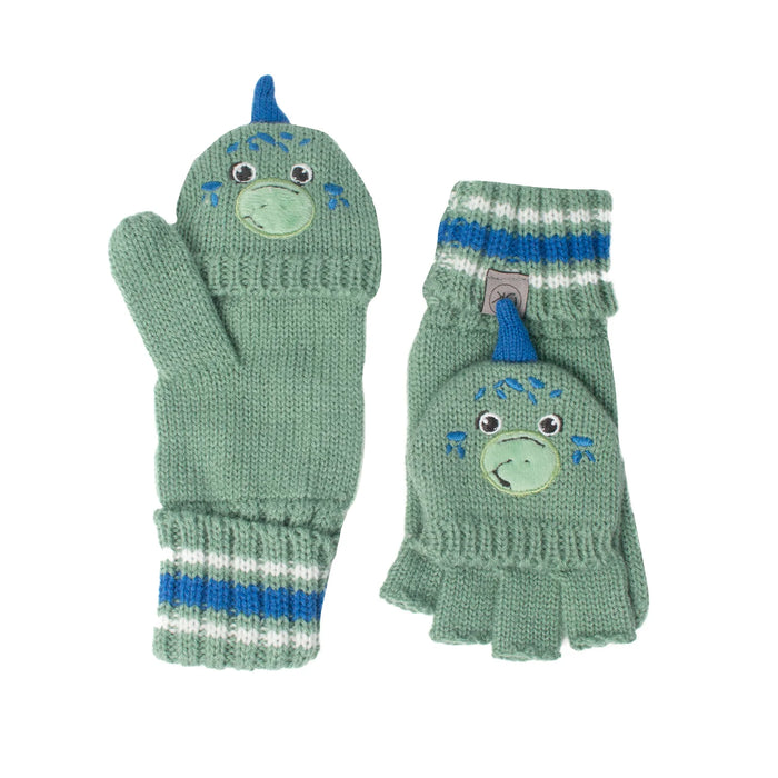 Flapjack Kids Fingerless Knitted Gloves with Flap