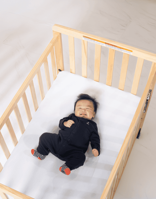 Foundations SafetyCraft® Fixed Side Compact Wood Crib – Infant Crib for Daycare