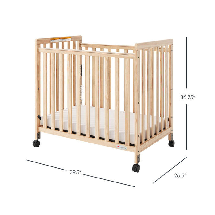 Foundations SafetyCraft® Fixed Side Compact Wood Crib – Infant Crib for Daycare