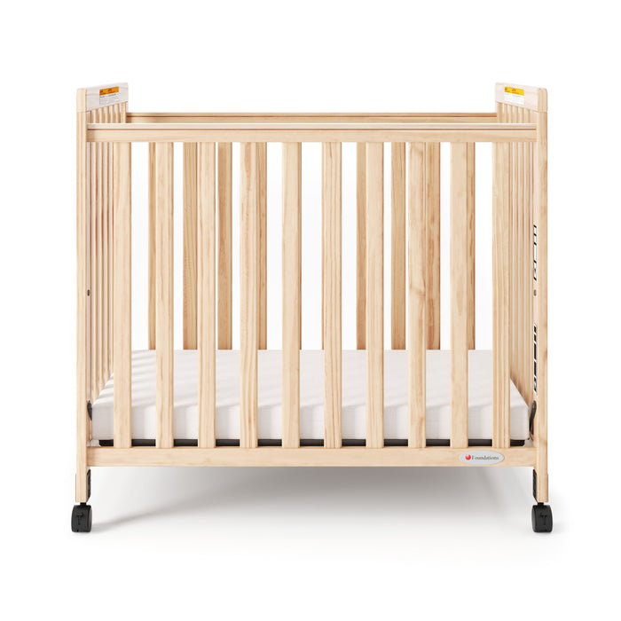 Foundations SafetyCraft® Fixed Side Compact Wood Crib – Infant Crib for Daycare