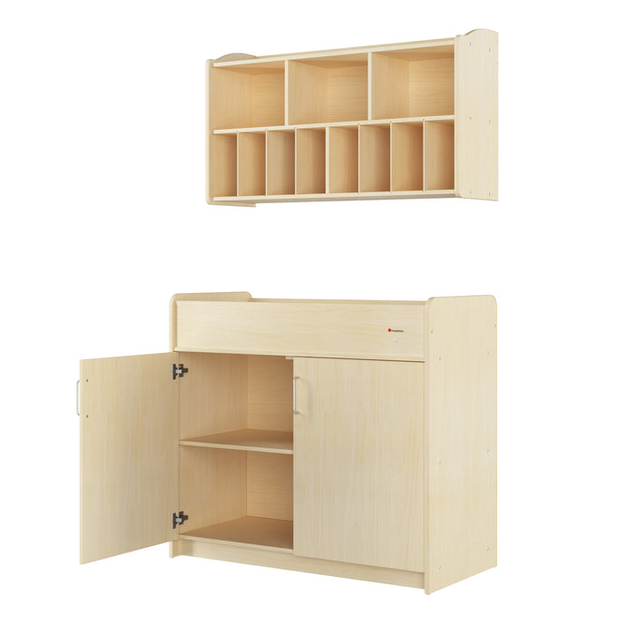 Foundations SafeSwing Changing Table – Natural finish wooden changing table