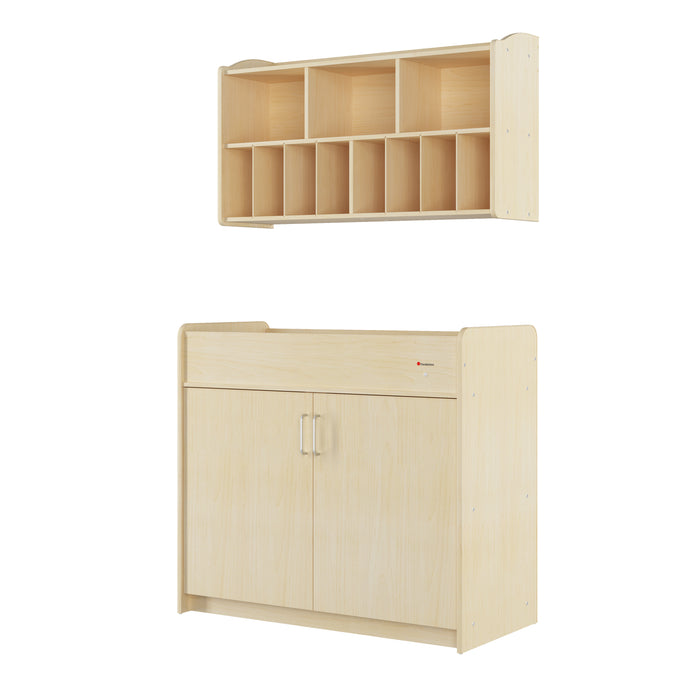 Foundations SafeSwing Changing Table – Natural finish wooden changing table