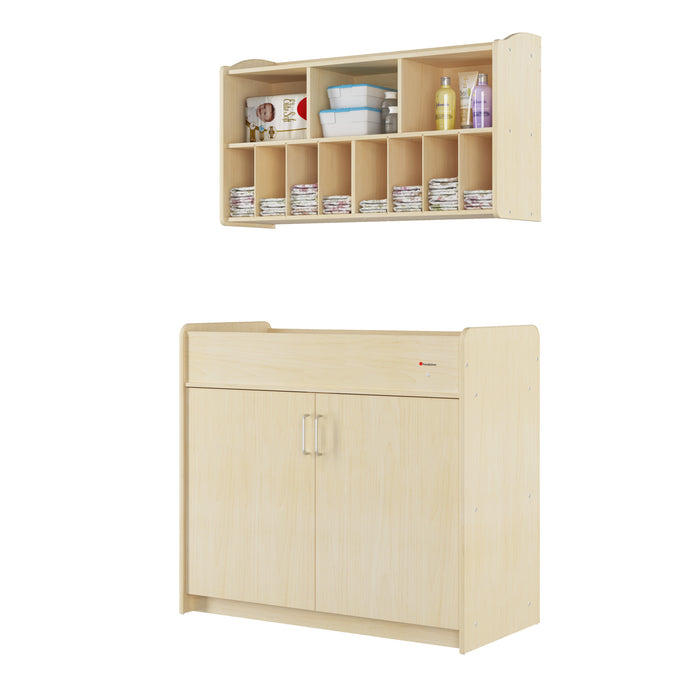 Foundations SafeSwing Changing Table – Natural finish wooden changing table