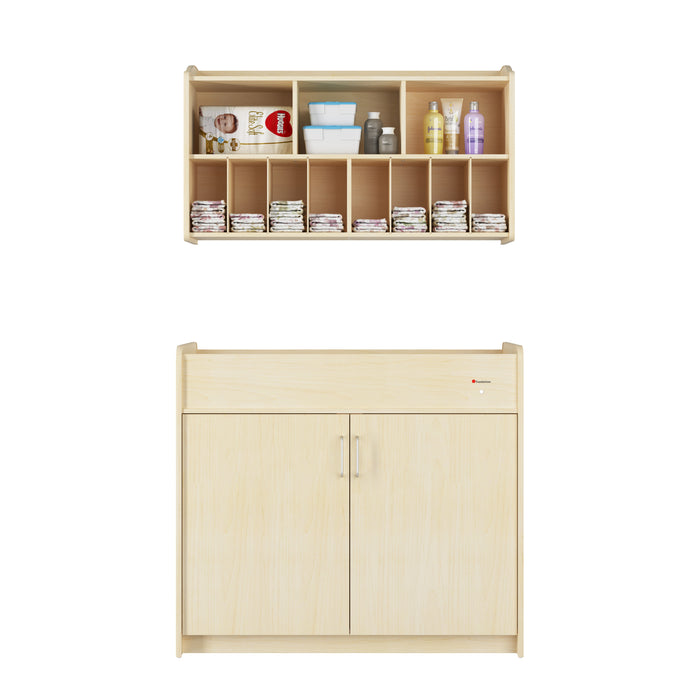Foundations SafeSwing Changing Table – Natural finish wooden changing table