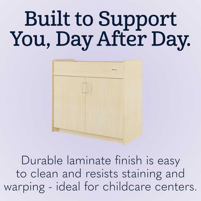 Foundations SafeSwing Changing Table – Natural finish wooden changing table