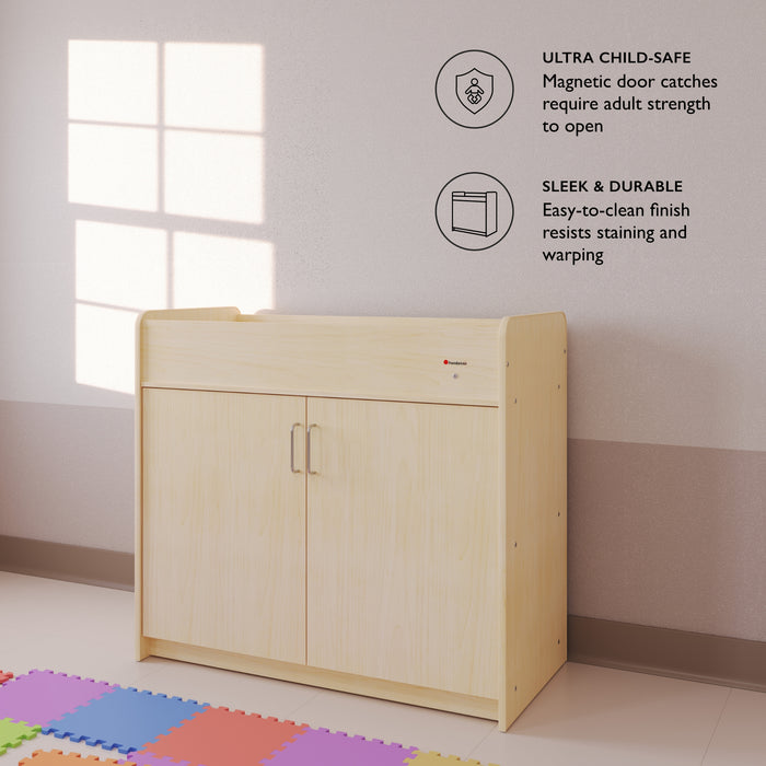 Foundations SafeSwing Changing Table – Natural finish wooden changing table