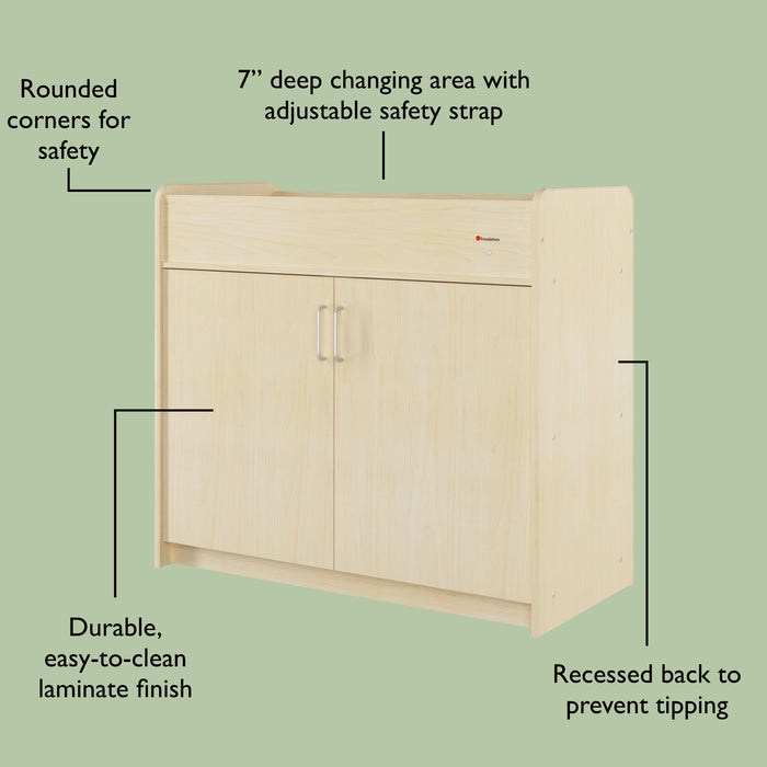 Foundations SafeSwing Changing Table – Natural finish wooden changing table