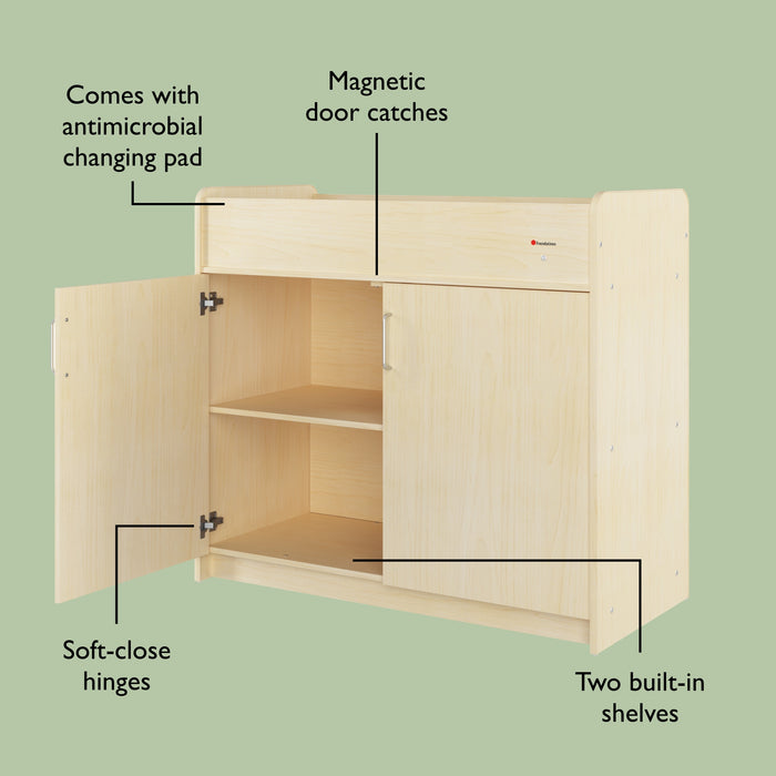 Foundations SafeSwing Changing Table – Natural finish wooden changing table