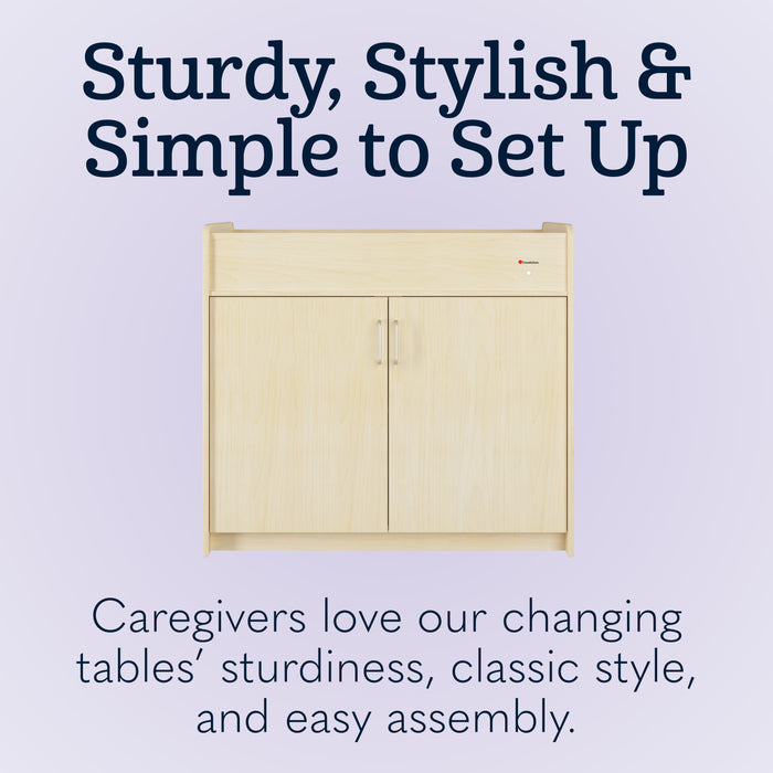 Foundations SafeSwing Changing Table – Natural finish wooden changing table