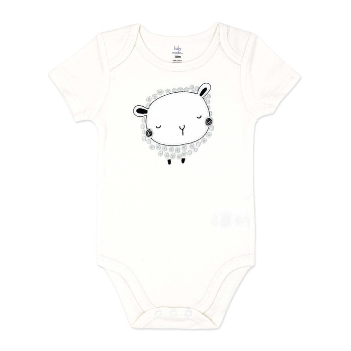 Small Wonders® Short Sleeve Baby Bodysuit -Soft Cotton One-Piece NB–24M