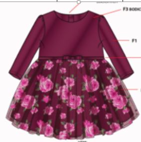 Robe fleurie bordeaux pour bébé fille (6 à 24 mois)