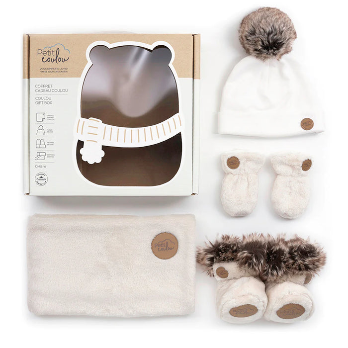 Coffret cadeau d'accessoire d'hiver pour bébé Petit Coulou (4 accessoires) 0-6m