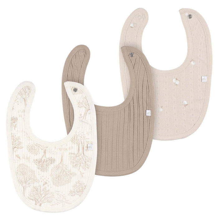 Just Born by Gerber Baby Neutral 3-Pack Bibs - Tan