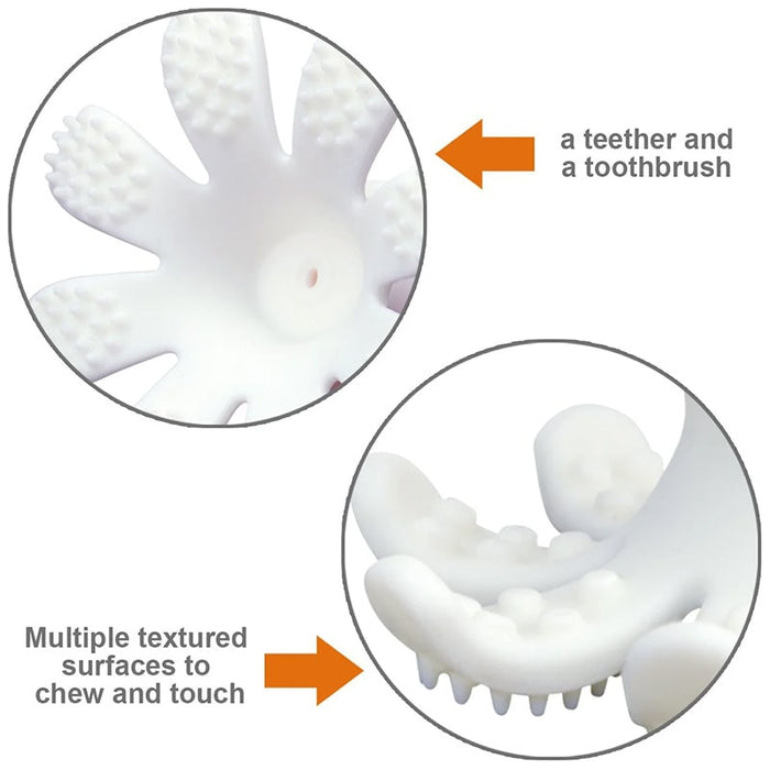 Jouet pieuvre de dentition pour bébé 3D en silicone Octopus de Mombella - Citron