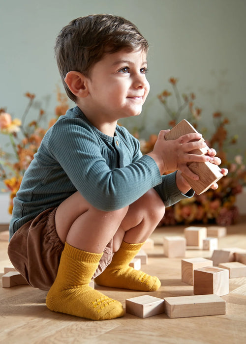 GoBabyGo Baby & Toddler Non-Slip Organic COTTON Crew Socks | OEKO-TEX® certified