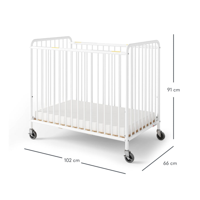 Foundations Chelsea Compact Metal Evacuation Crib – Slatted End Panels & Evacuation Ready