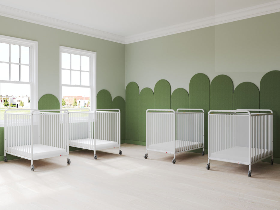 Foundations Chelsea Compact Metal Evacuation Crib – Clearview End Panels & Evacuation Ready