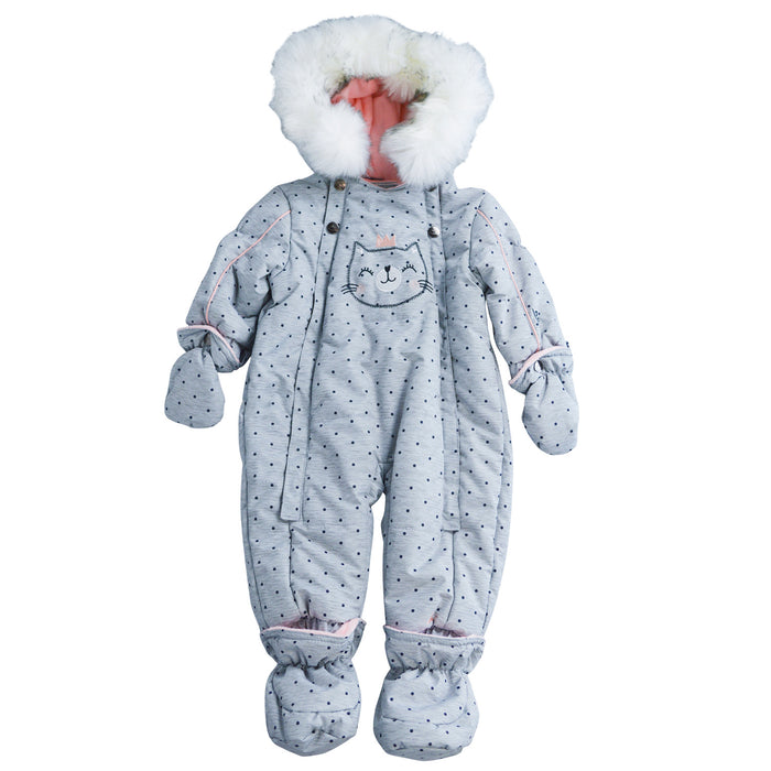 Combinaison de neige Blizz chat gris 1 pièce pour bébé filles (12m et 18m) - 21WBLI5114