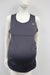 Dark grey maternity tank top with scoop neck displayed on a mannequin against a white background.
