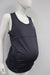 Black maternity tank top with side ruching displayed on a mannequin against a plain background.