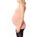 Coral maternity tank top shown on a pregnant woman standing in profile against a white background.