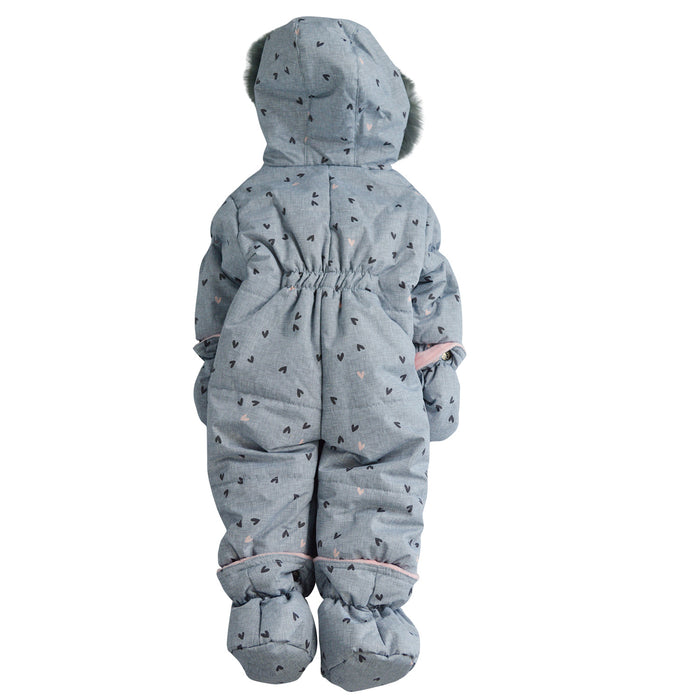 Blizz Baby Girls Hearts Snow Suit - 1 piece - (3m to 24m) - 22WBLI5210