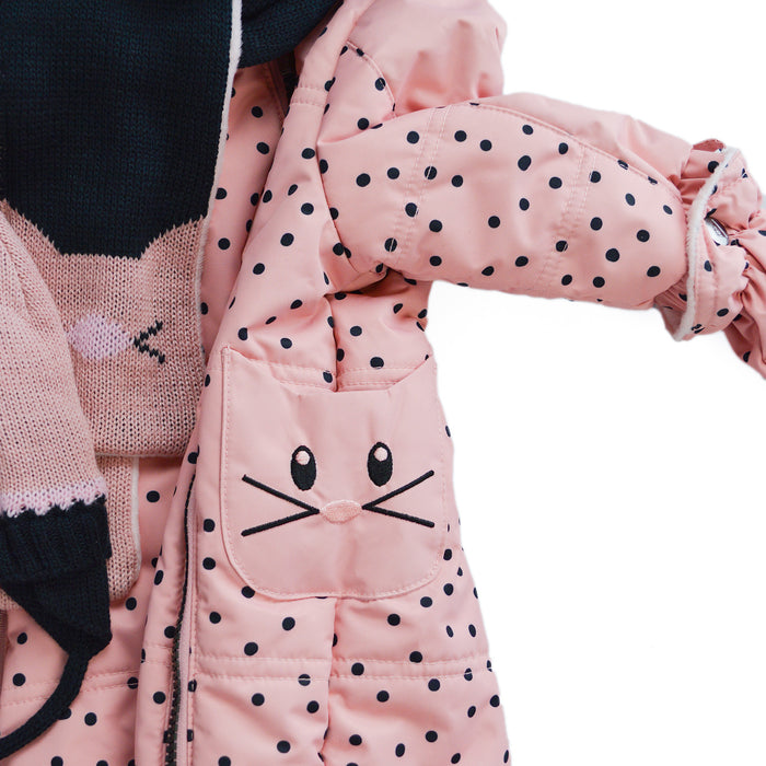 Blizz Baby Girls Pink Kitty Cat Snow Suit - 1 piece - (3m to 24m) - 22WBLI5226