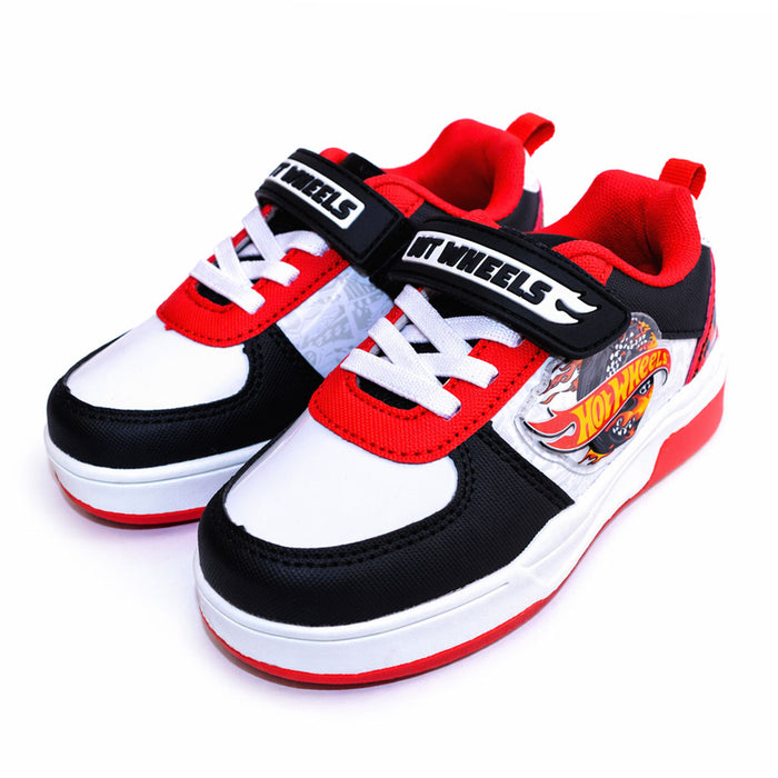 Hot Wheels Light-Up Shoes for Kids – Black/Red (Sizes 9T to 2)