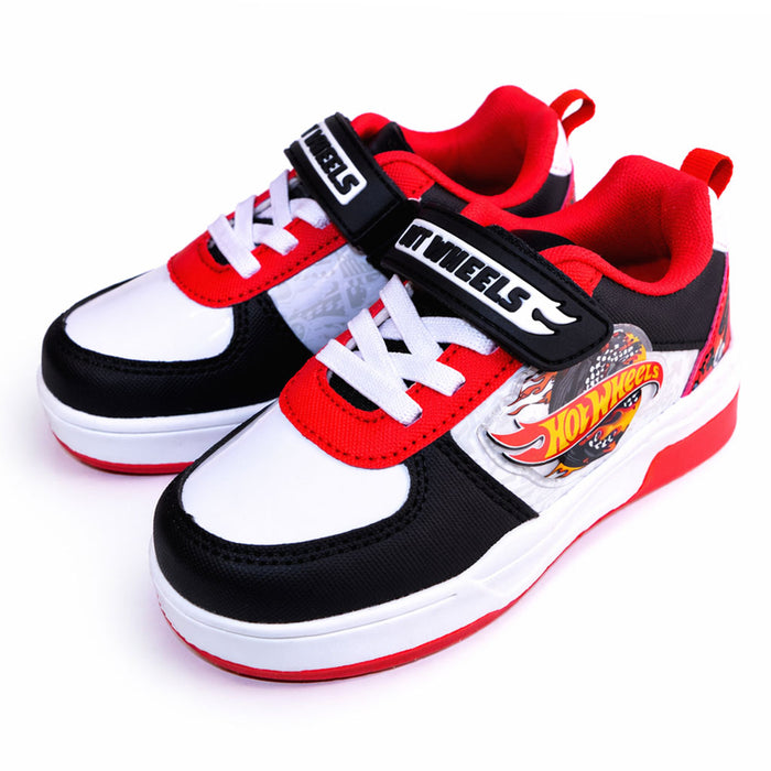 Hot Wheels Light-Up Shoes for Kids – Black/Red (Sizes 9T to 2)