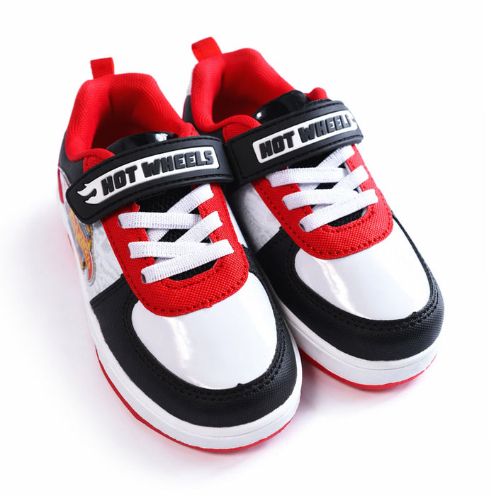 Hot Wheels Light-Up Shoes for Kids – Black/Red (Sizes 9T to 2)