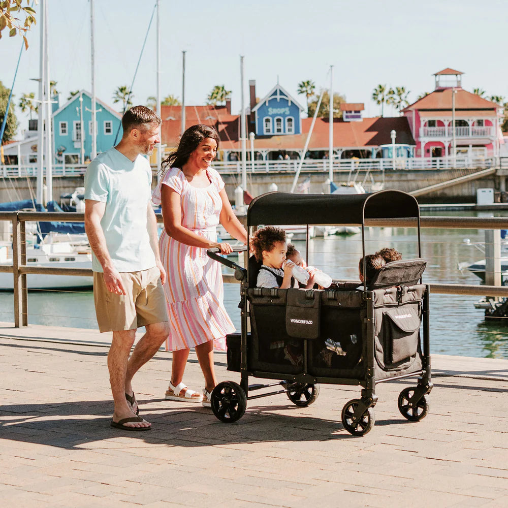 Wonderfold W4 ELITE Push Quad Stroller Wagon