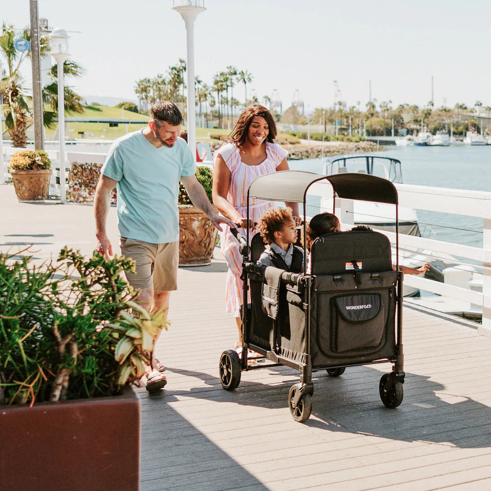 Wonderfold W4 ELITE Push Quad Stroller Wagon